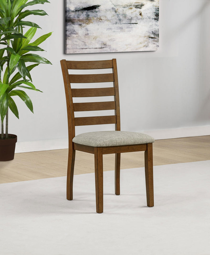 Atwood Wood Dining Side Chair Upholstered Seat Warm Brown - 121762