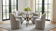 Aubrey Upholstered Barrel Dining Side Chair Beige (Set of 2) - 107062BEI