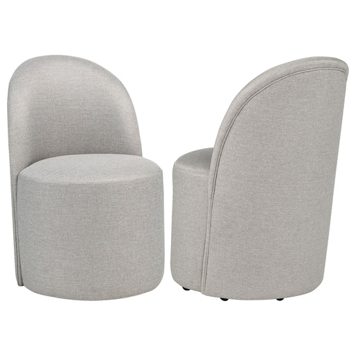 Aubrey Upholstered Barrel Dining Side Chair Beige (Set of 2) - 107062BEI