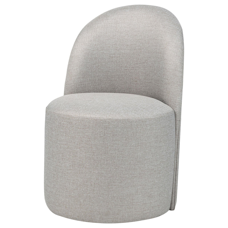 Aubrey Upholstered Barrel Dining Side Chair Beige (Set of 2) - 107062BEI