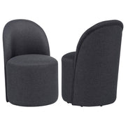 Aubrey Upholstered Barrel Dining Side Chair Charcoal (Set of 2) - 107062CHAR