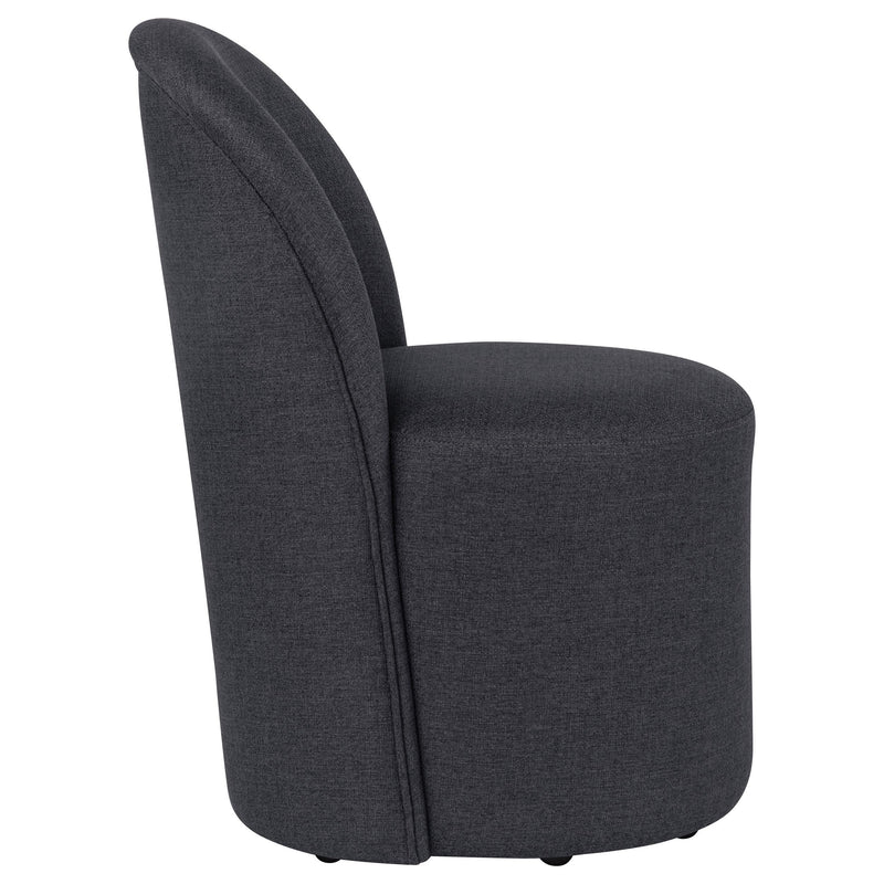 Aubrey Upholstered Barrel Dining Side Chair Charcoal (Set of 2) - 107062CHAR