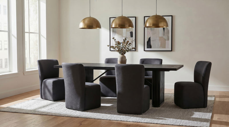 Aubrey Upholstered Barrel Dining Side Chair Charcoal (Set of 2) - 107062CHAR
