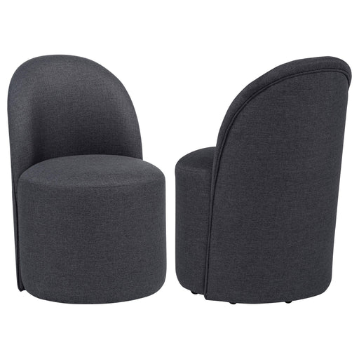 Aubrey Upholstered Barrel Dining Side Chair Charcoal (Set of 2) - 107062CHAR