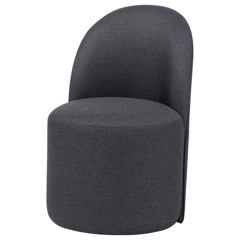 Aubrey Upholstered Barrel Dining Side Chair Charcoal (Set of 2) - 107062CHAR
