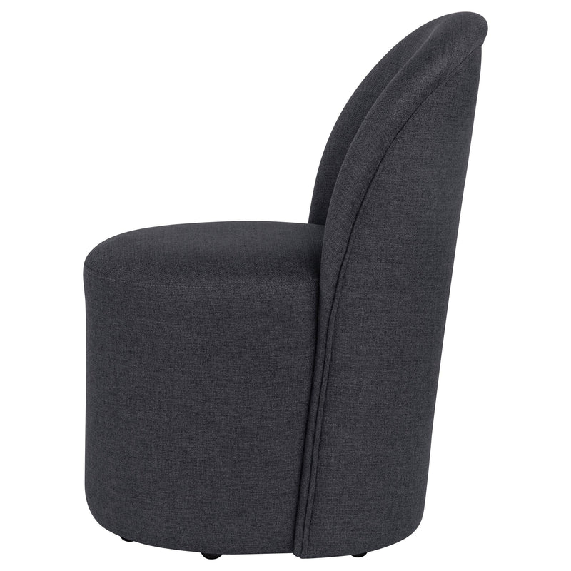 Aubrey Upholstered Barrel Dining Side Chair Charcoal (Set of 2) - 107062CHAR