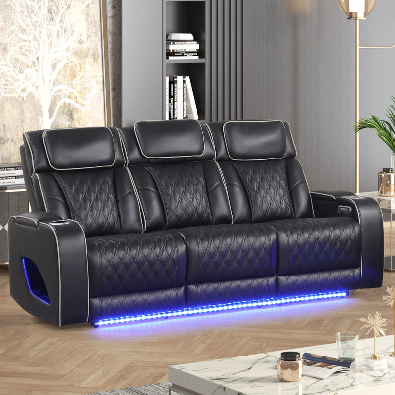 Aurora Black Sofa & Loveseat - AURORA-BK-SLS