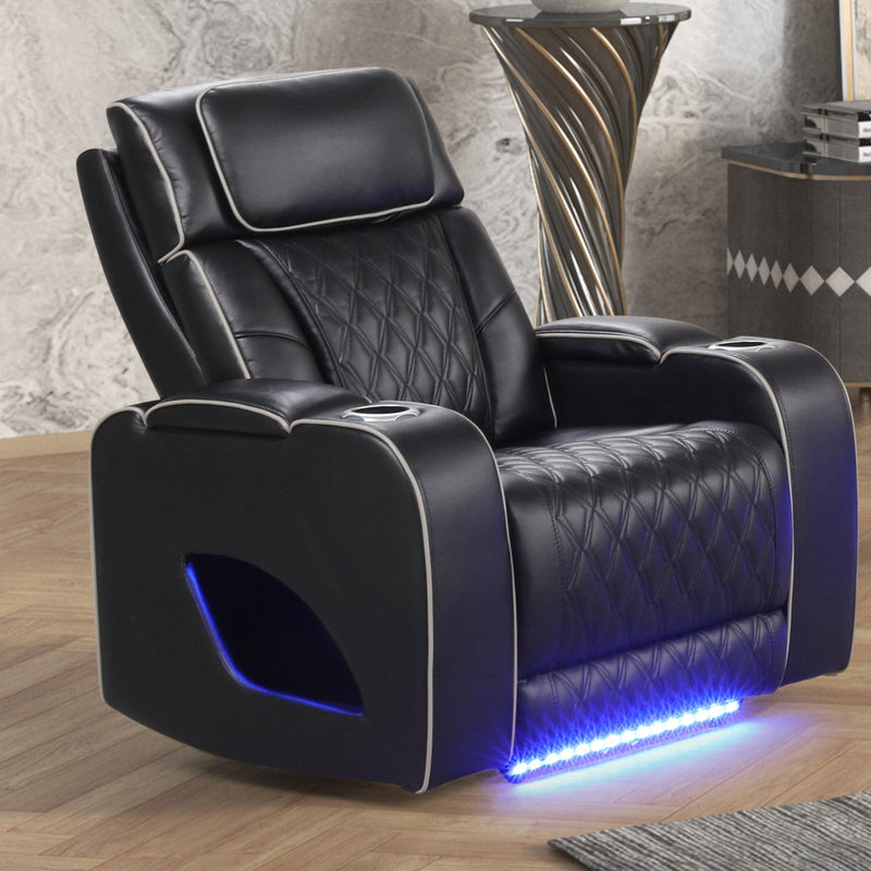 Aurora Black Sofa & Loveseat & Chair - AURORA-BK-SLC