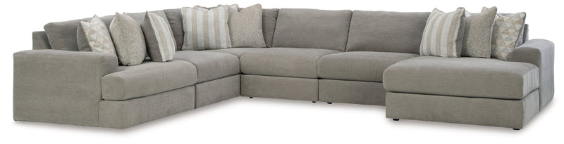 Avaliyah Ash 6-Piece Sectional with Ottoman from Ashley - DMV Furniture