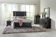 Aveline Black LED Upholstered Panel Bedroom Set - DMV FurnitureBedroom Set