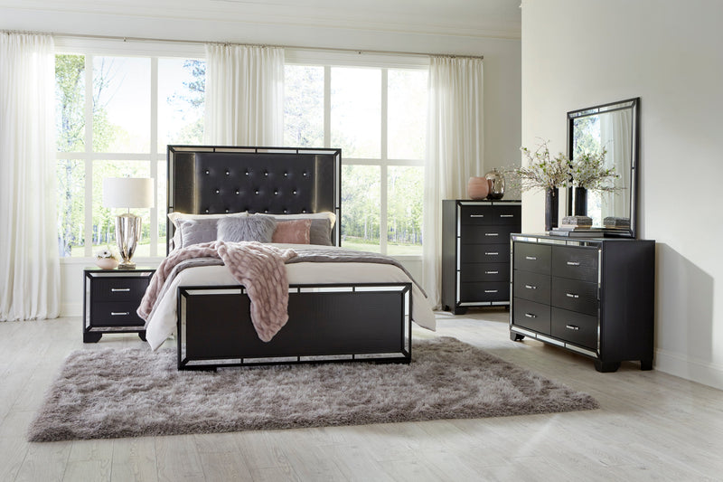 Aveline Black LED Upholstered Panel Bedroom Set - DMV FurnitureBedroom Set