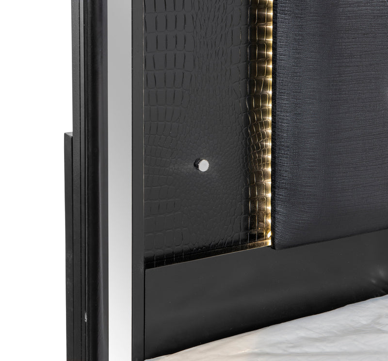 Aveline Black LED Upholstered Panel Bedroom Set - DMV FurnitureBedroom Set