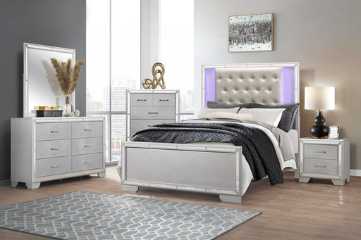 Aveline Silver LED Upholstered Panel Bedroom Set - DMV FurnitureBedroom Set