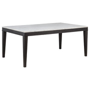 Averill 7-piece White Marble Top Dining Set Dark Grey and Coffee Bean - 121291-S7G