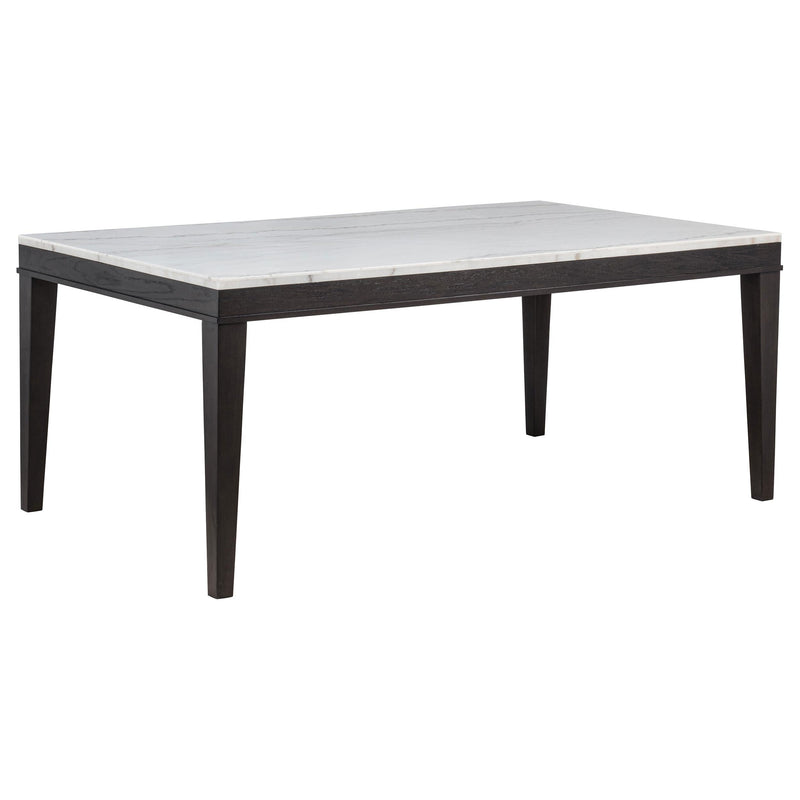 Averill 7-piece White Marble Top Dining Set Dark Grey and Coffee Bean - 121291-S7G