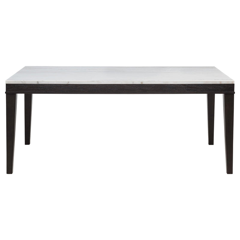 Averill 7-piece White Marble Top Dining Set Dark Grey and Coffee Bean - 121291-S7G