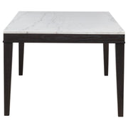 Averill 7-piece White Marble Top Dining Set Dark Grey and Coffee Bean - 121291-S7G