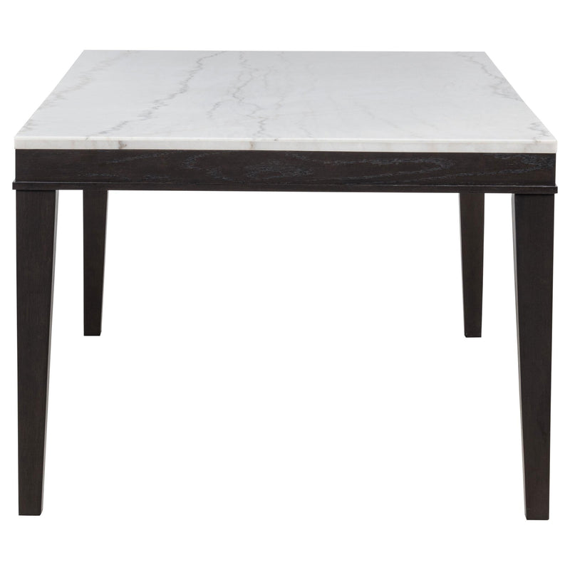 Averill 7-piece White Marble Top Dining Set Dark Grey and Coffee Bean - 121291-S7G
