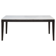 Averill 72-inch Rectangular White Marble Top Dining Table Coffee Bean - 121291