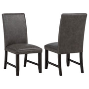Averill Faux Leatherette Upholstered Dining Side Chair Dark Grey (Set of 2) - 121292GRY