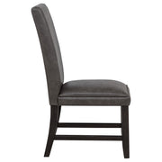 Averill Faux Leatherette Upholstered Dining Side Chair Dark Grey (Set of 2) - 121292GRY