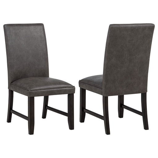Averill Faux Leatherette Upholstered Dining Side Chair Dark Grey (Set of 2) - 121292GRY