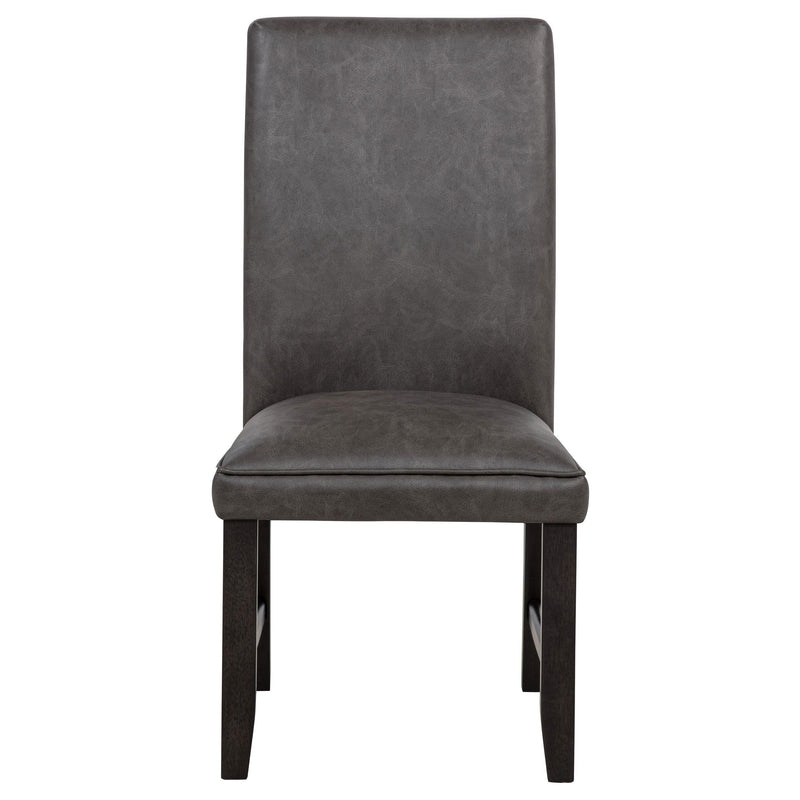 Averill Faux Leatherette Upholstered Dining Side Chair Dark Grey (Set of 2) - 121292GRY