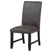 Averill Faux Leatherette Upholstered Dining Side Chair Dark Grey (Set of 2) - 121292GRY