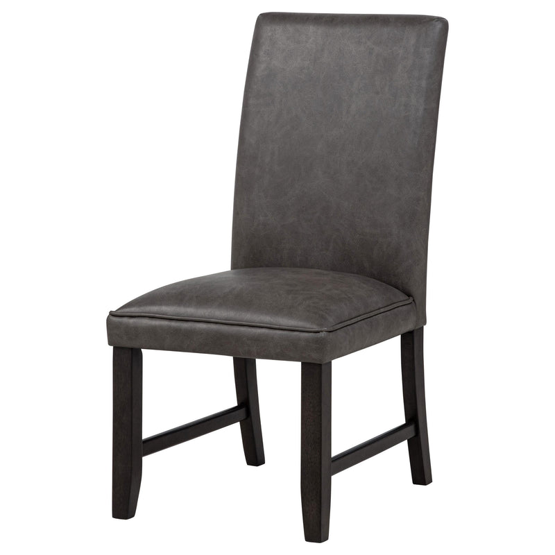 Averill Faux Leatherette Upholstered Dining Side Chair Dark Grey (Set of 2) - 121292GRY