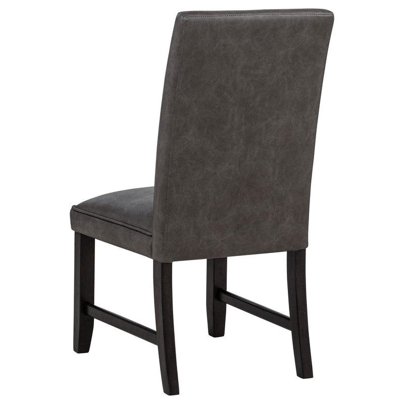 Averill Faux Leatherette Upholstered Dining Side Chair Dark Grey (Set of 2) - 121292GRY