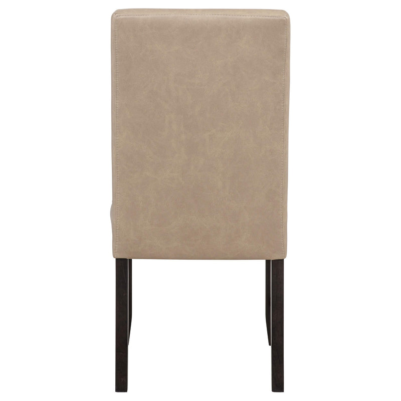 Averill Faux Leatherette Upholstered Dining Side Chair Tan (Set of 2) - 121292TAN