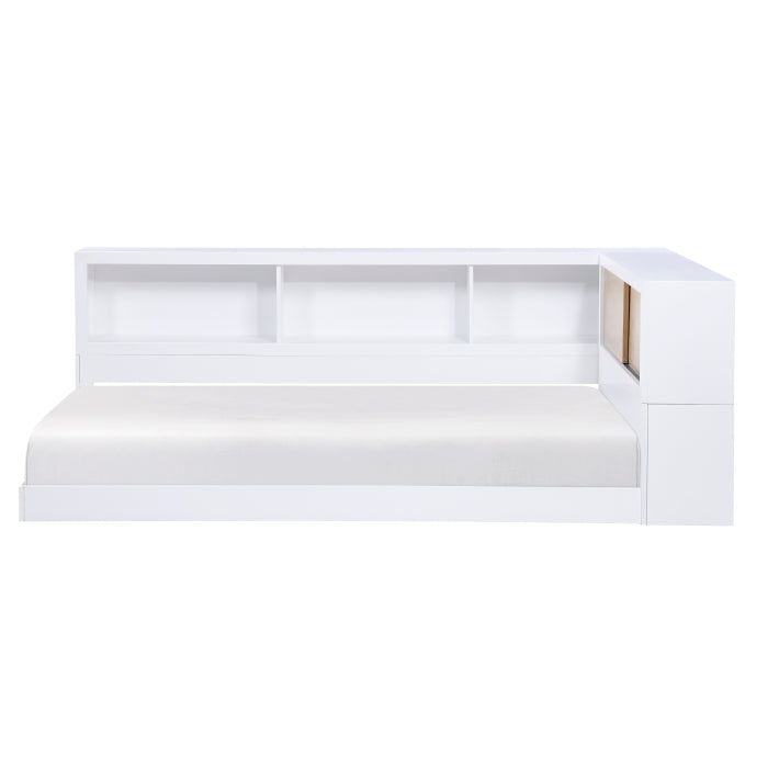 B2012BCT-1BC* (4) Twin Bookcase Corner Platform Bed - B2012BCT-1BC*