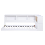 B2012BCT-1BC* (4) Twin Bookcase Corner Platform Bed - B2012BCT-1BC*
