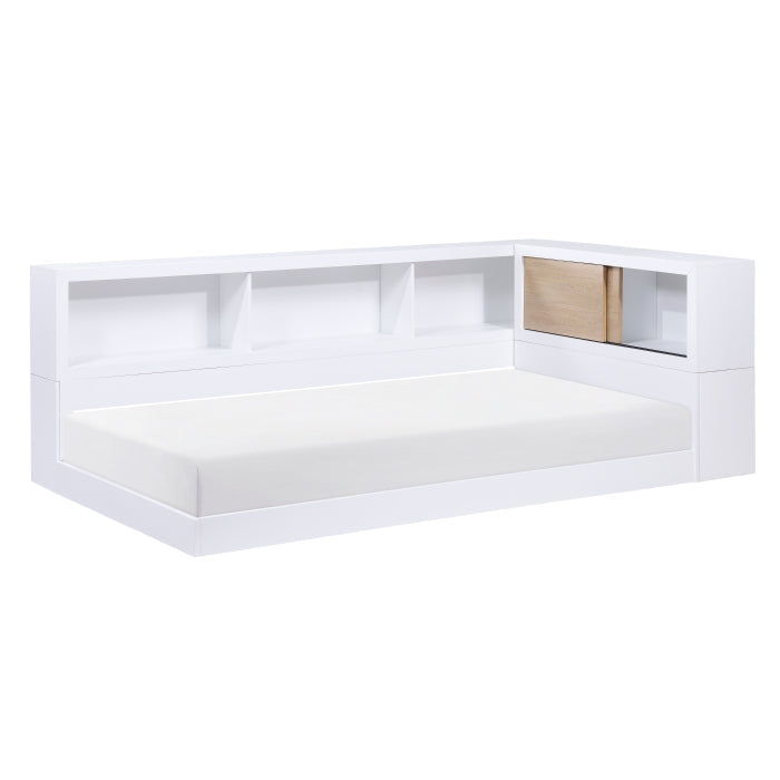 B2012BCT-1BC* (4) Twin Bookcase Corner Platform Bed - B2012BCT-1BC*