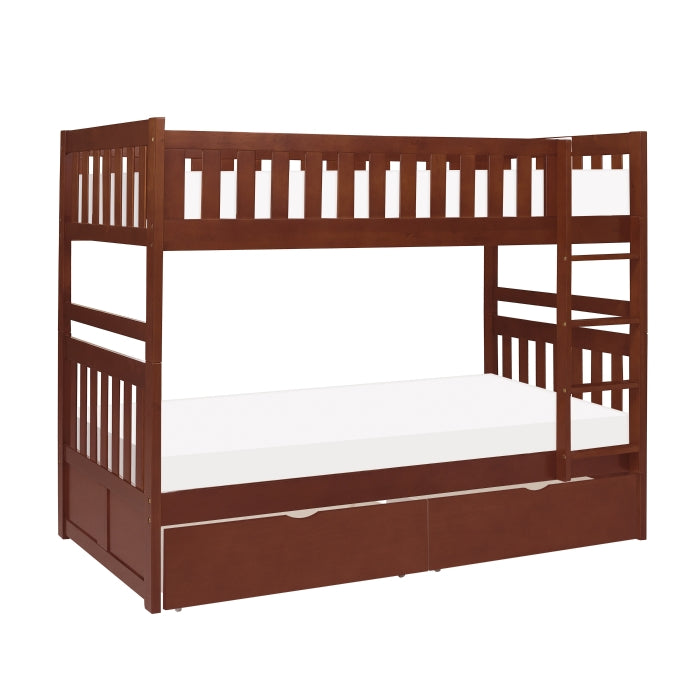 B2013DC-1*T (4) Twin/Twin Bunk Bed with Storage Boxes - B2013DC-1*T