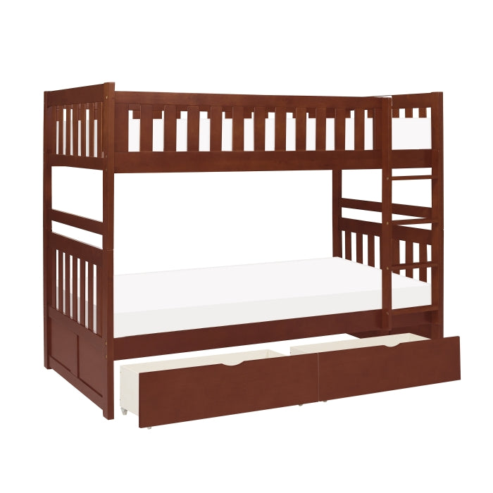 B2013DC-1*T (4) Twin/Twin Bunk Bed with Storage Boxes - B2013DC-1*T