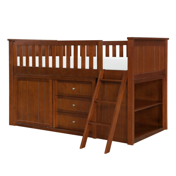 B2013LLDC-1*BC2DR (6) Low Loft Bunk with Bookcase and 2 Dressers - B2013LLDC-1*BC2DR
