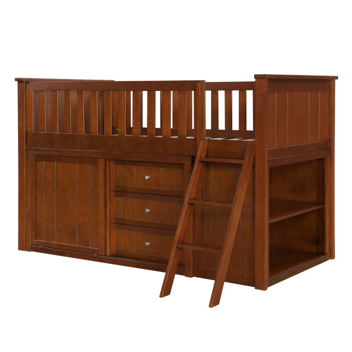 B2013LLDC-1*BC2DR (6) Low Loft Bunk with Bookcase and 2 Dressers - B2013LLDC-1*BC2DR