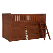 B2013LLDC-1*BC2DR (6) Low Loft Bunk with Bookcase and 2 Dressers - B2013LLDC-1*BC2DR