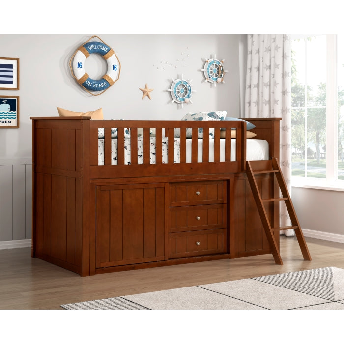 B2013LLDC-1*BC2DR (6) Low Loft Bunk with Bookcase and 2 Dressers - B2013LLDC-1*BC2DR