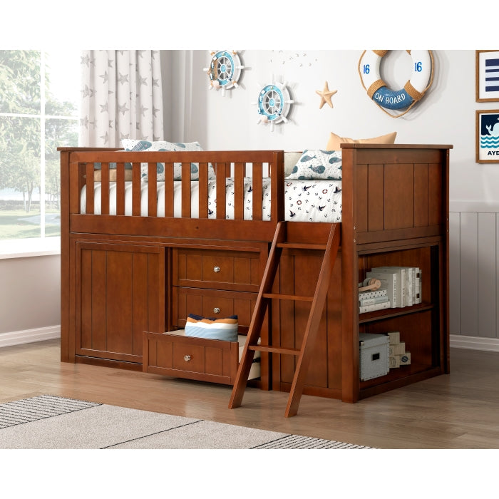 B2013LLDC-1*BC2DR (6) Low Loft Bunk with Bookcase and 2 Dressers - B2013LLDC-1*BC2DR