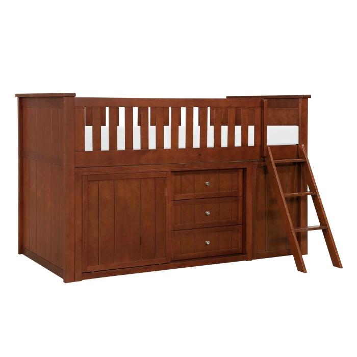 B2013LLDC-1*BCDR (5) Low Loft Bunk with Bookcase and Dresser - B2013LLDC-1*BCDR