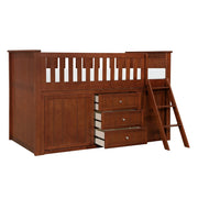 B2013LLDC-1*BCDR (5) Low Loft Bunk with Bookcase and Dresser - B2013LLDC-1*BCDR
