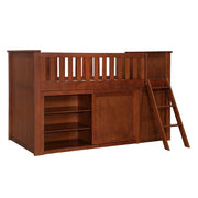 B2013LLDC-1*BCDR (5) Low Loft Bunk with Bookcase and Dresser - B2013LLDC-1*BCDR