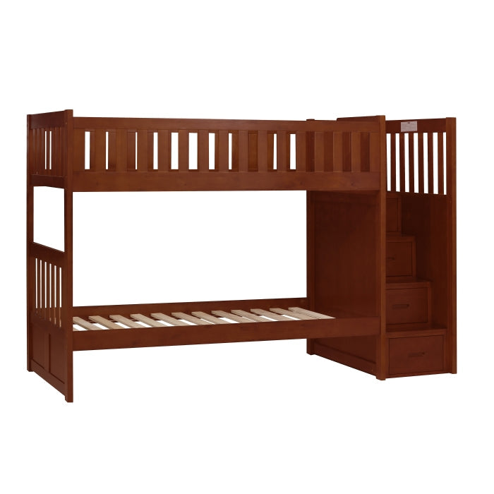B2013SBDC-1* (4) Twin/Twin Step Bunk Bed - B2013SBDC-1*