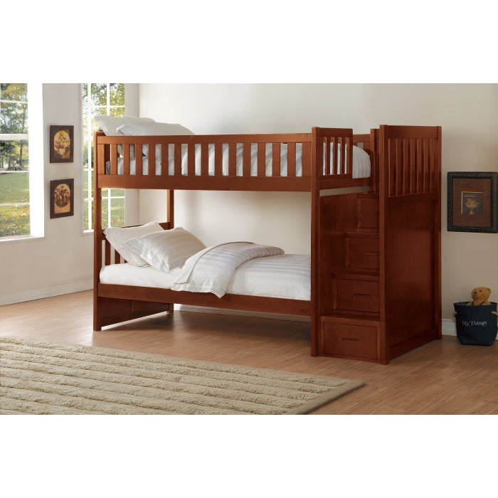 B2013SBDC-1* (4) Twin/Twin Step Bunk Bed - B2013SBDC-1*