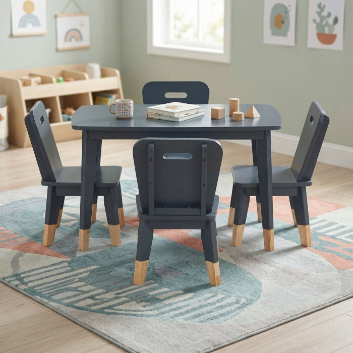 B2024BU-5P 5-Piece Pack Children Table and Chairs Set - B2024BU-5P
