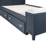 B2024BUBC-1* (2) Twin Bookcase Platform Bed with Hidden Desk, Stool and Storage Bench - B2024BUBC-1*