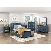 B2024BUBC-1* (2) Twin Bookcase Platform Bed with Hidden Desk, Stool and Storage Bench - B2024BUBC-1*