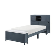 B2024BUBC-1* (2) Twin Bookcase Platform Bed with Hidden Desk, Stool and Storage Bench - B2024BUBC-1*